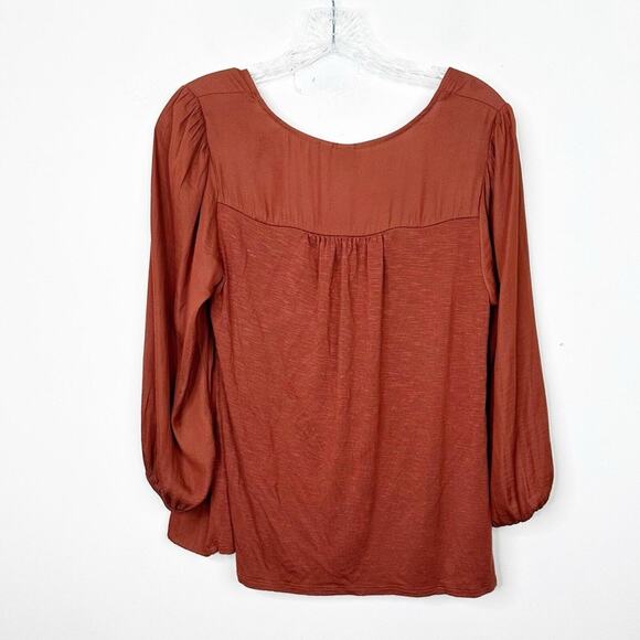 ANTHROPOLOGIE Dolan Cherie Babydoll Silky Rushed Bohemian Top Sz. Small - Picture 3 of 3